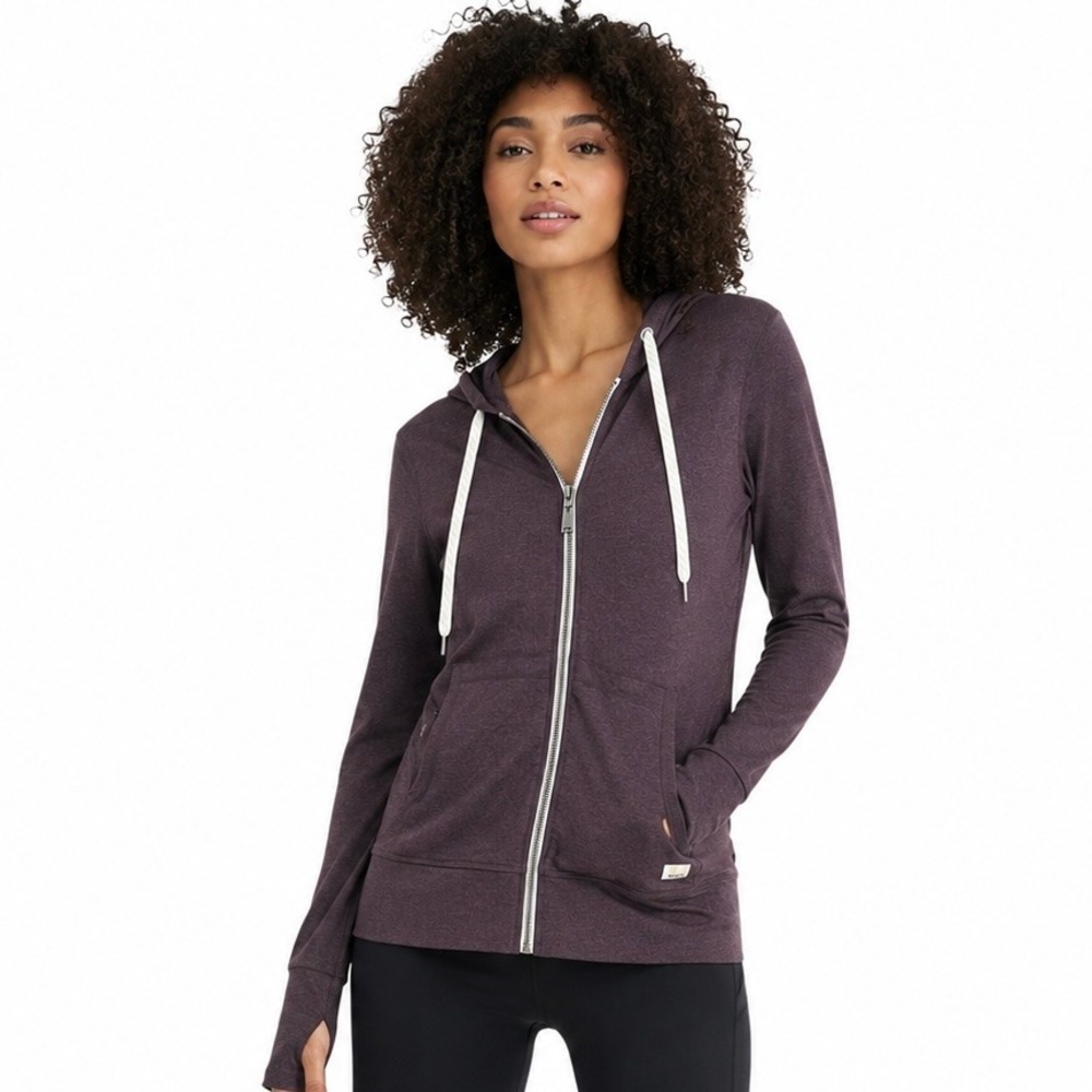 Vuori Halo Essential Hoodie Plum Purple Athleisure Gorpcore Yoga Lounge Women XS